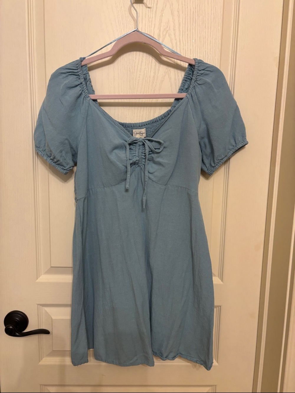 Jessica Simpson Light Blue Tie-Front Mini Dress